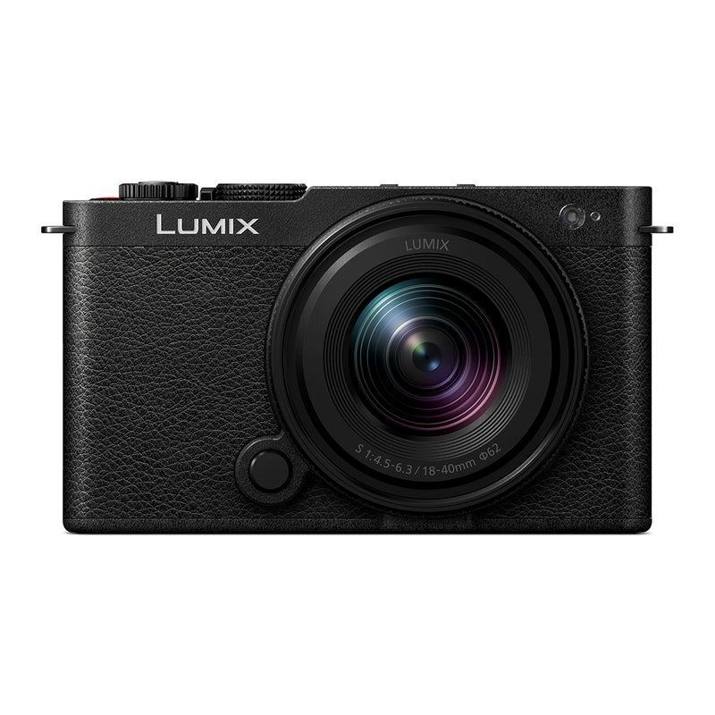 Compact blue Panasonic Lumix S9 full-frame mirrorless camera designed for social media creators, featuring a flat-top design.