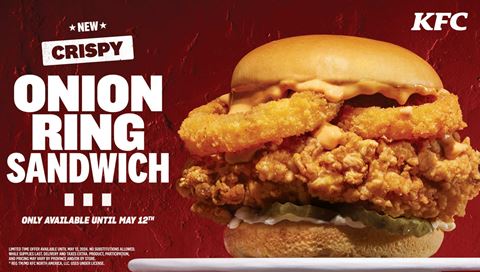 Introducing the new Crispy Onion Ring Sandwich from KFC Canada