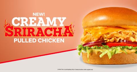 New Creamy Sriracha Pulled Chicken Sandwich