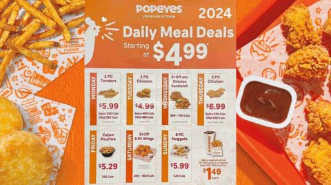 Popeyes Canada Daily Meal Specials - 2024