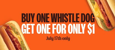  A&W's Special One-Day Offer: Buy One, Get One for $1 on Whistle Dogs!