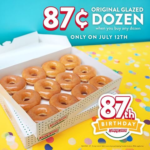 Celebrate Krispy Kreme's 87th Birthday with a Sweet Deal!