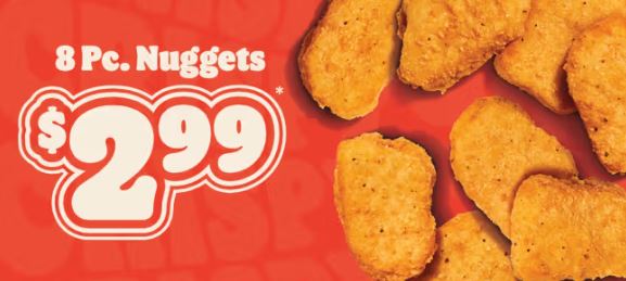 Burger King Canada: 8 Pc. Chicken Nuggets for $2.99 | Limited Time Offer