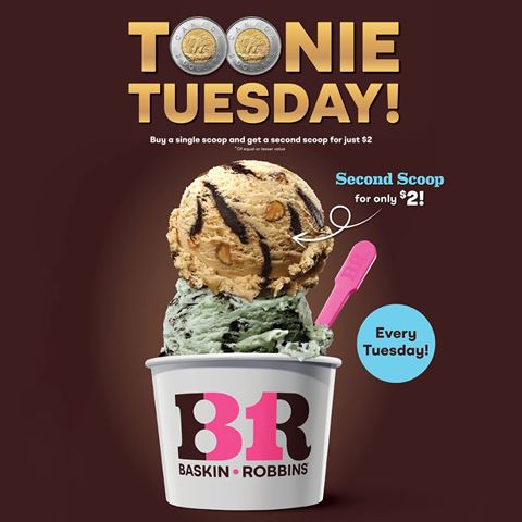 Baskin-Robbins Toonie Tuesday Canada: $2 Scoops Every Week!