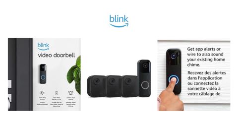 Blink Video Doorbell + 3 Outdoor 4 Smart Security Cameras for just $144.99