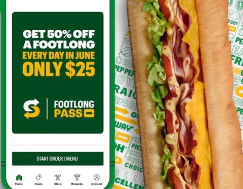Subway Canada Footlong Pass 2025 - 50% Off Subs All June
