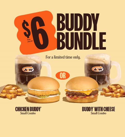 Enjoy A&W Canada’s $6 Buddy Bundle for a Limited Time