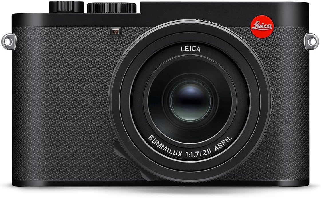 Premium Leica Q3 43 full-frame camera with a sleek black finish and a fixed 43mm APO-Summicron lens.
