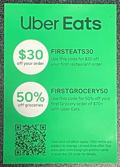Uber Eats Canada - $30 off your order (Promo Code) photo 1