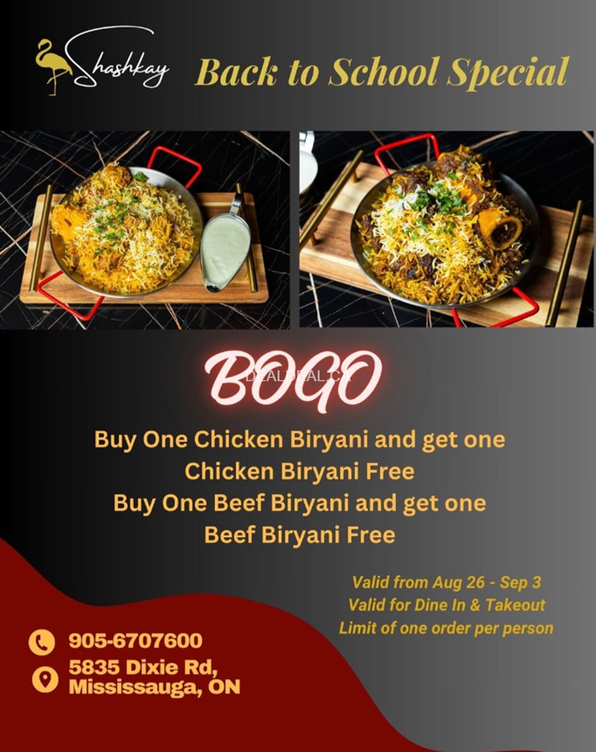 Back to school special: Buy One get one free Biryani at Shashkay photo 1