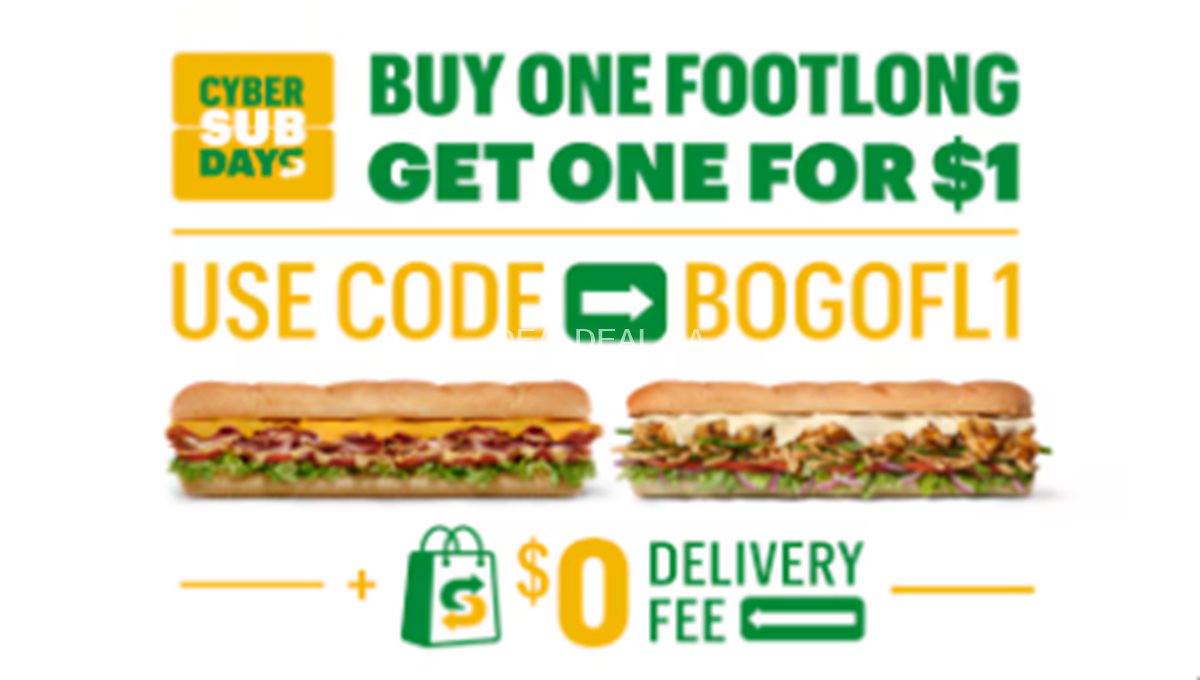 Buy one Footlong, get one for $1 at Subway photo 1