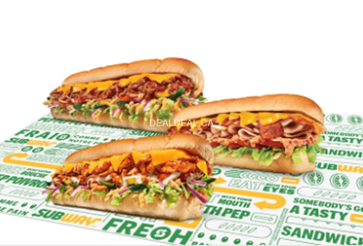 Buy any 2 Footlong subs, get footlong sub for free at Subway photo 1