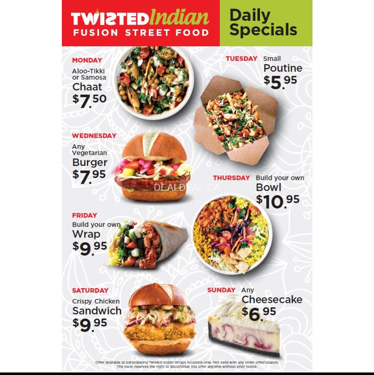Daily Specials at Twisted Indian photo 1