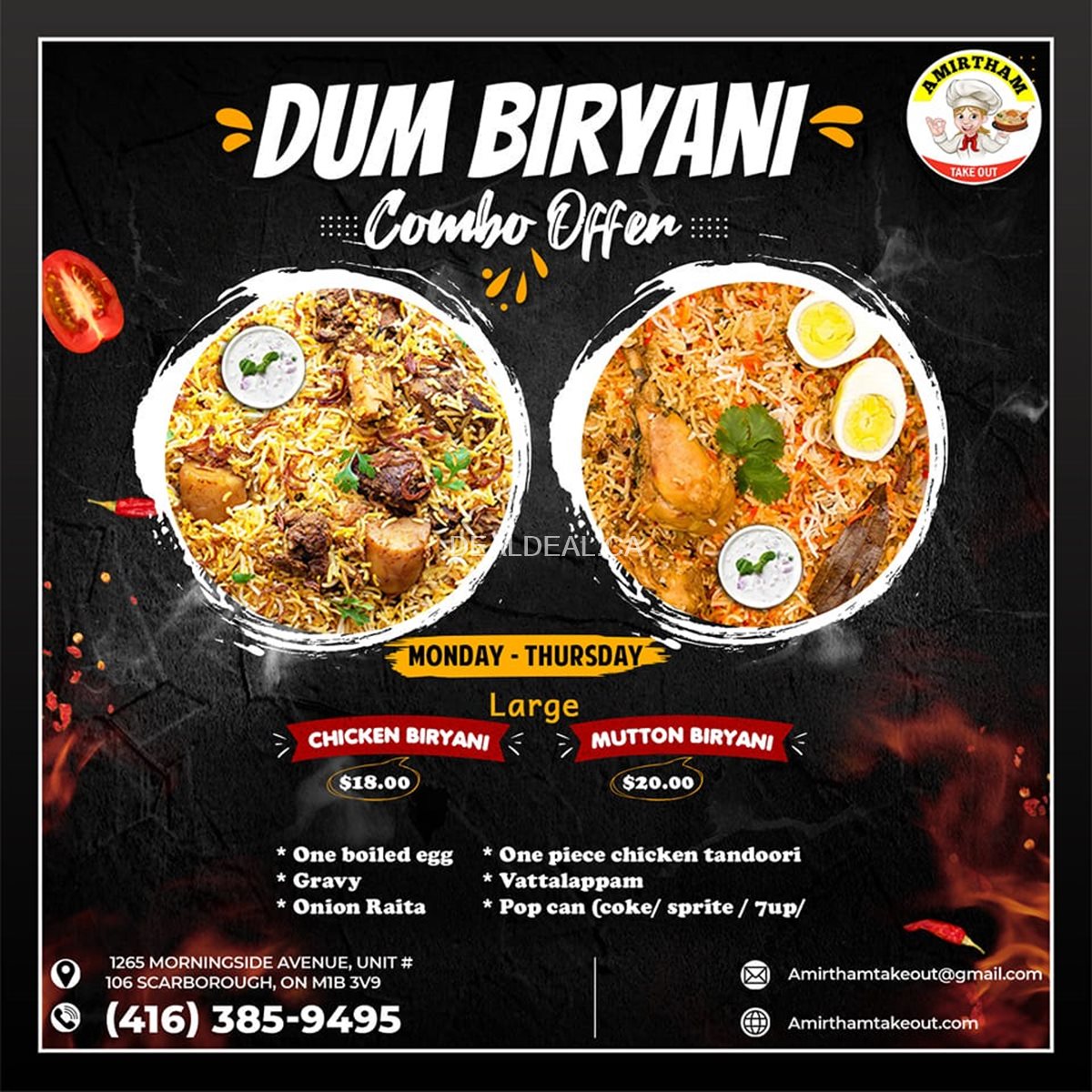 Dum Briyani Combo Offers at Amirtham Take-out and Catering photo 1