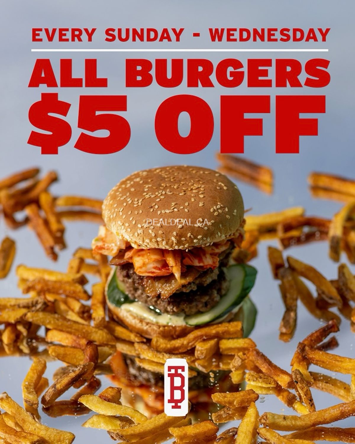 Enjoy $5 Off Tallboys Burgers Every Sunday to Wednesday photo 1