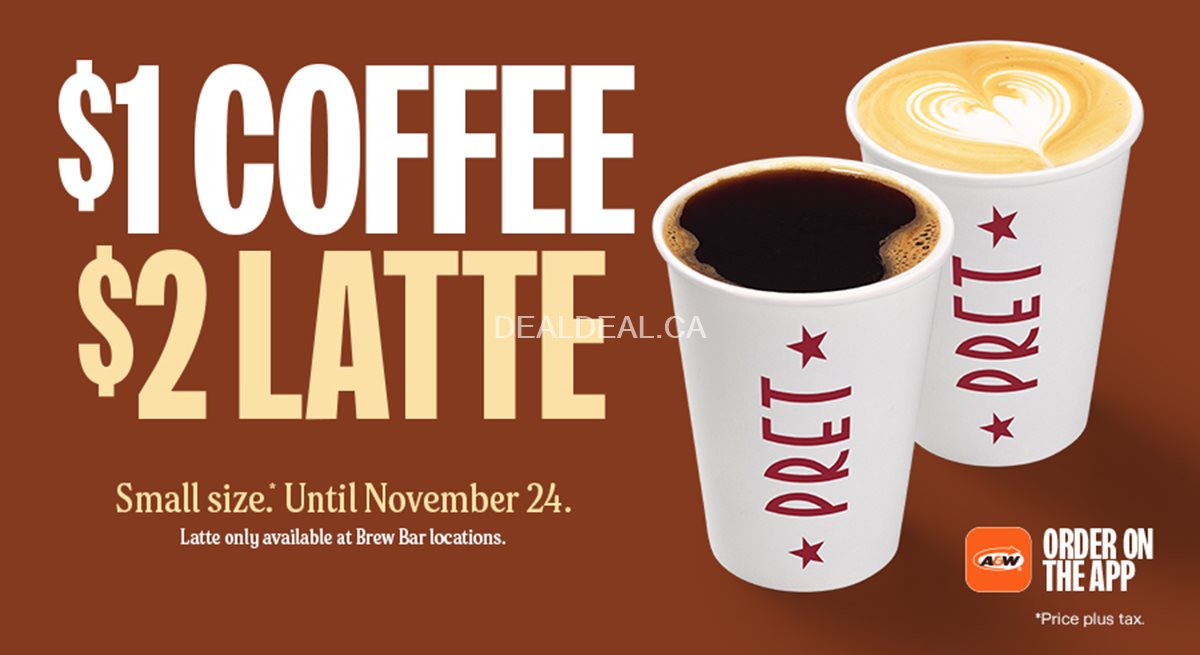 Enjoy delicious coffee for just $1 and rich lattes for only $2 at A&W photo 1