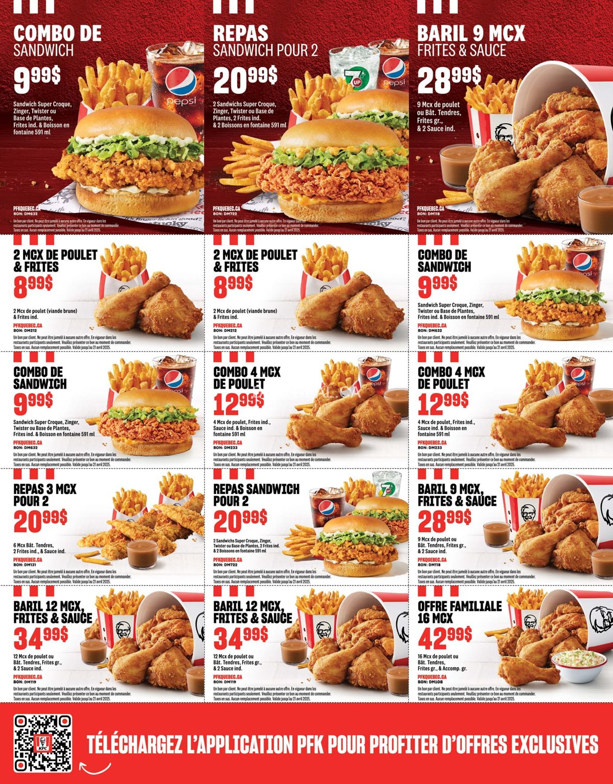 KFC Quebec Exclusive Coupons, Flyers, and Deals 2025 photo 1
