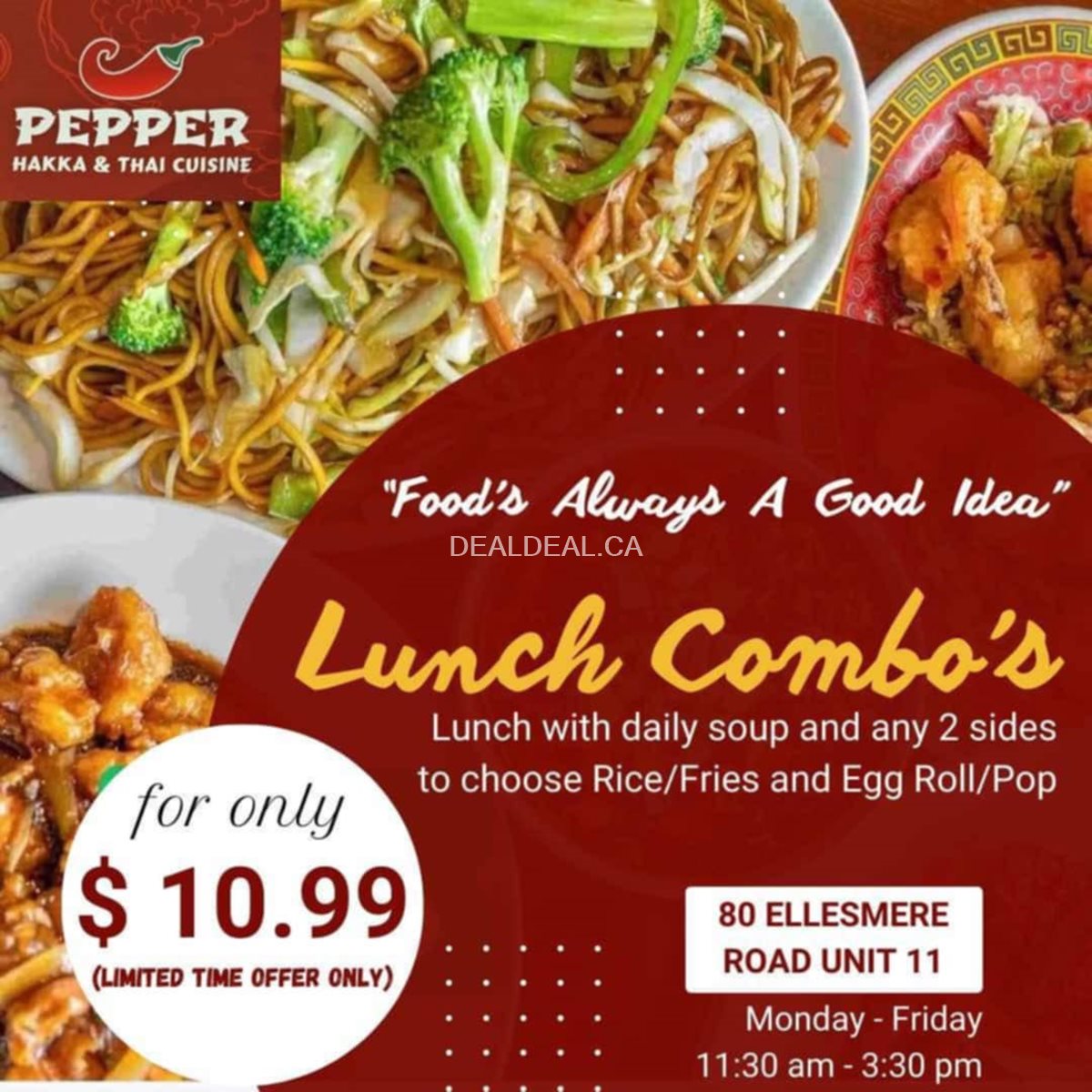 Lunch Combo deal for only $10.99 at Pepper Hakka & Thai Cuisine photo 1