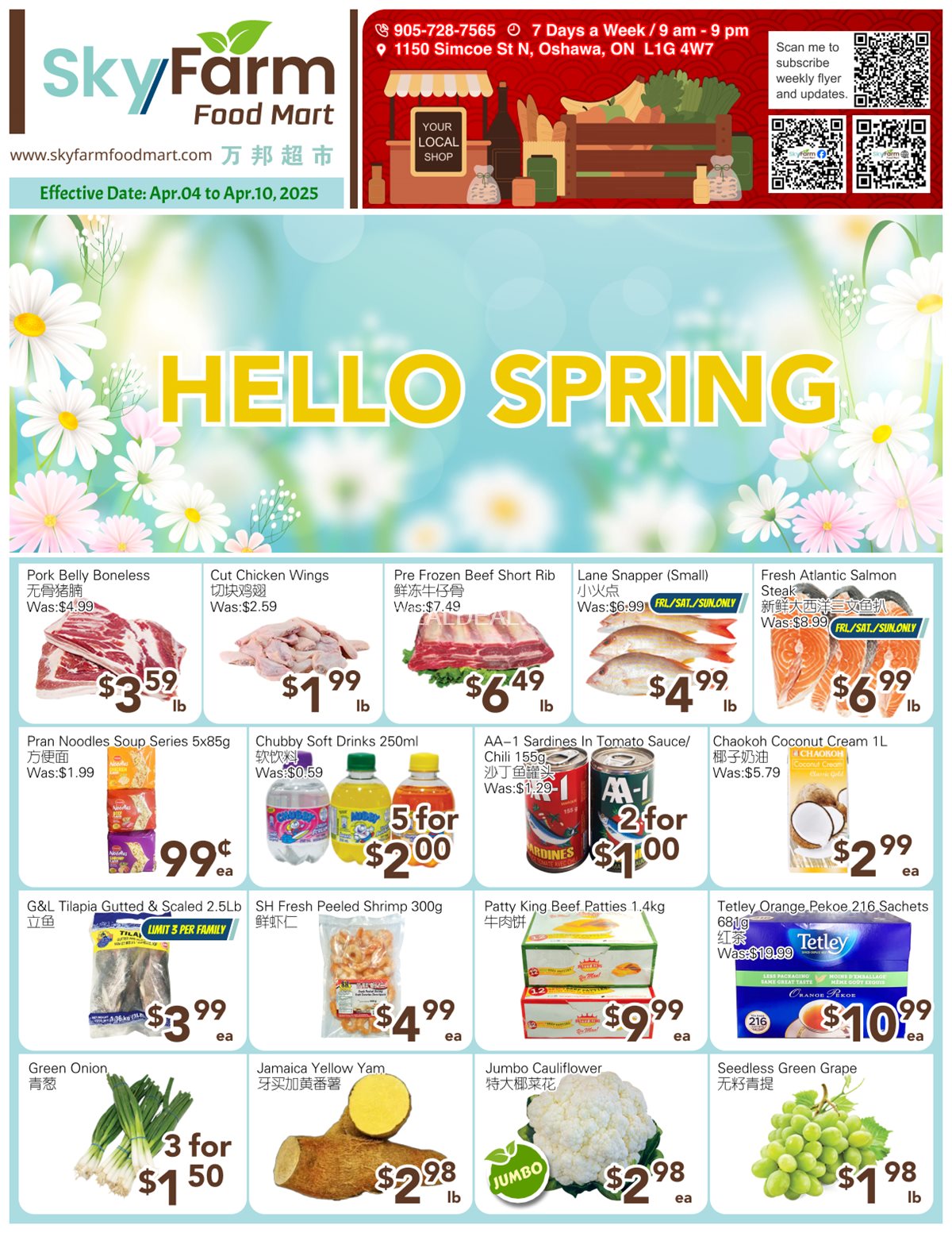 SkyFarm Food Mart Oshawa Weekly Flyer | Apr 04-10, 2025 photo 1