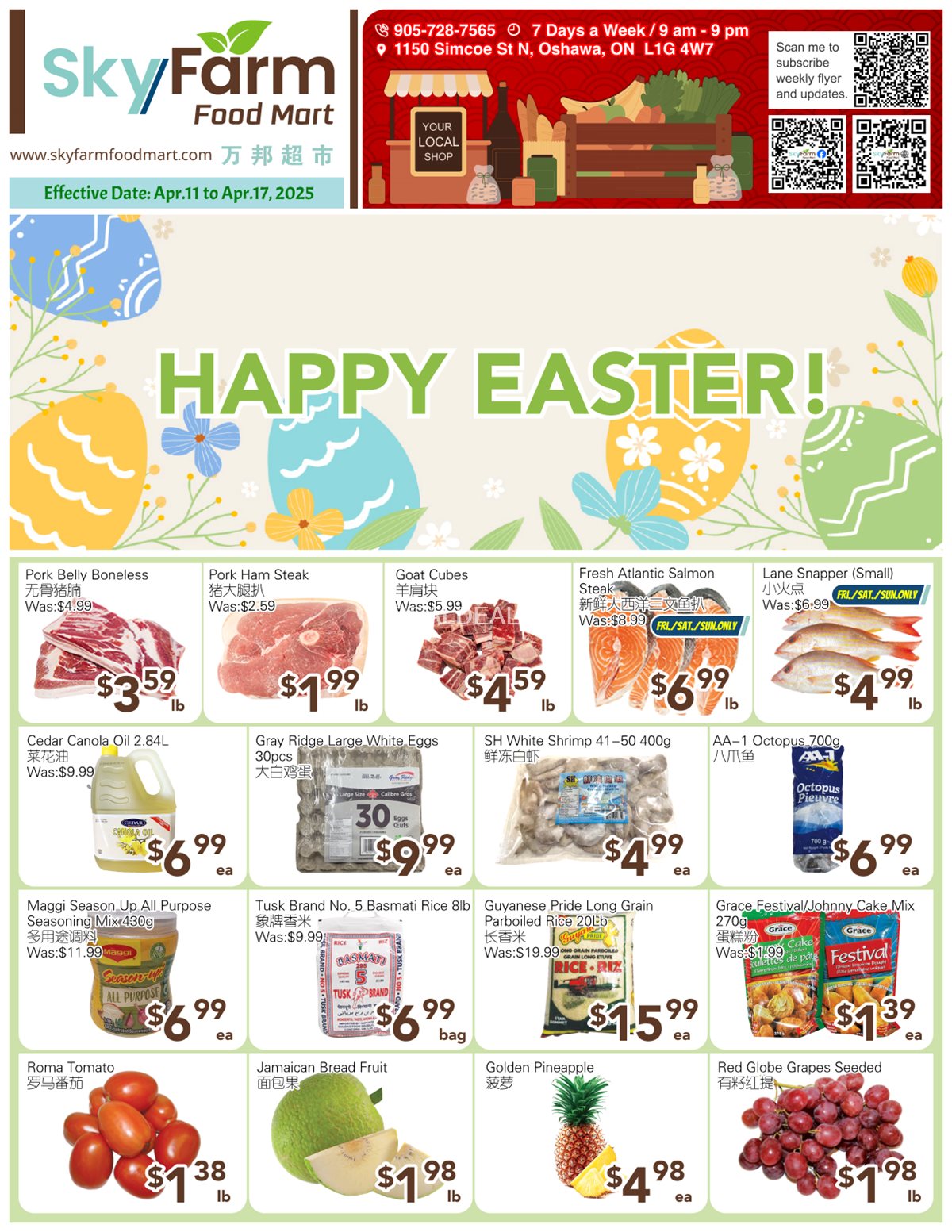 SkyFarm Food Mart Oshawa Weekly Flyer | Apr 11-17, 2025 photo 1
