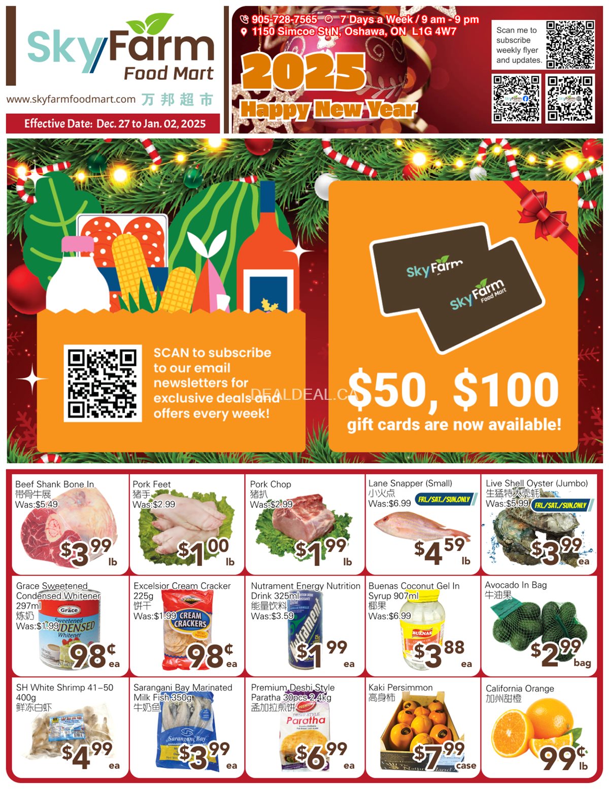 SkyFarm Food Mart Oshawa Weekly Flyer | Dec 27- Jan 02, 2025 photo 1