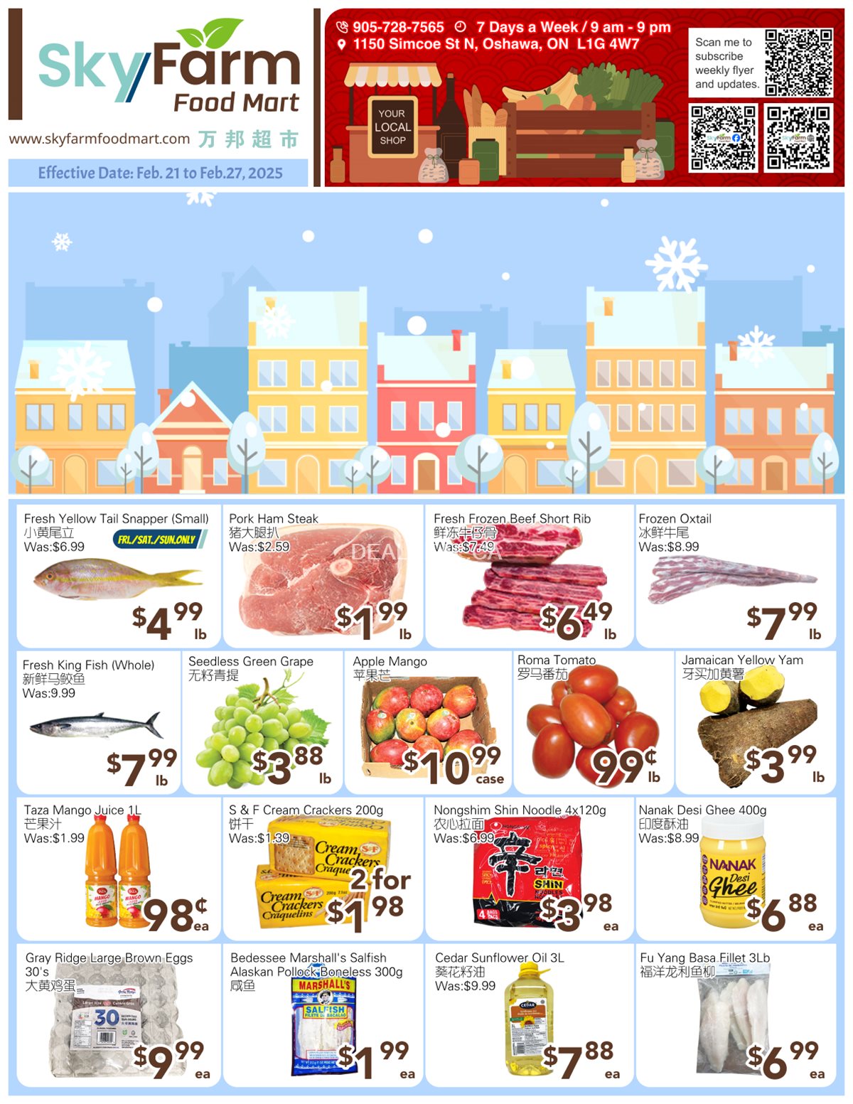 SkyFarm Food Mart Oshawa Weekly Flyer | Feb 21-27, 2025 photo 1