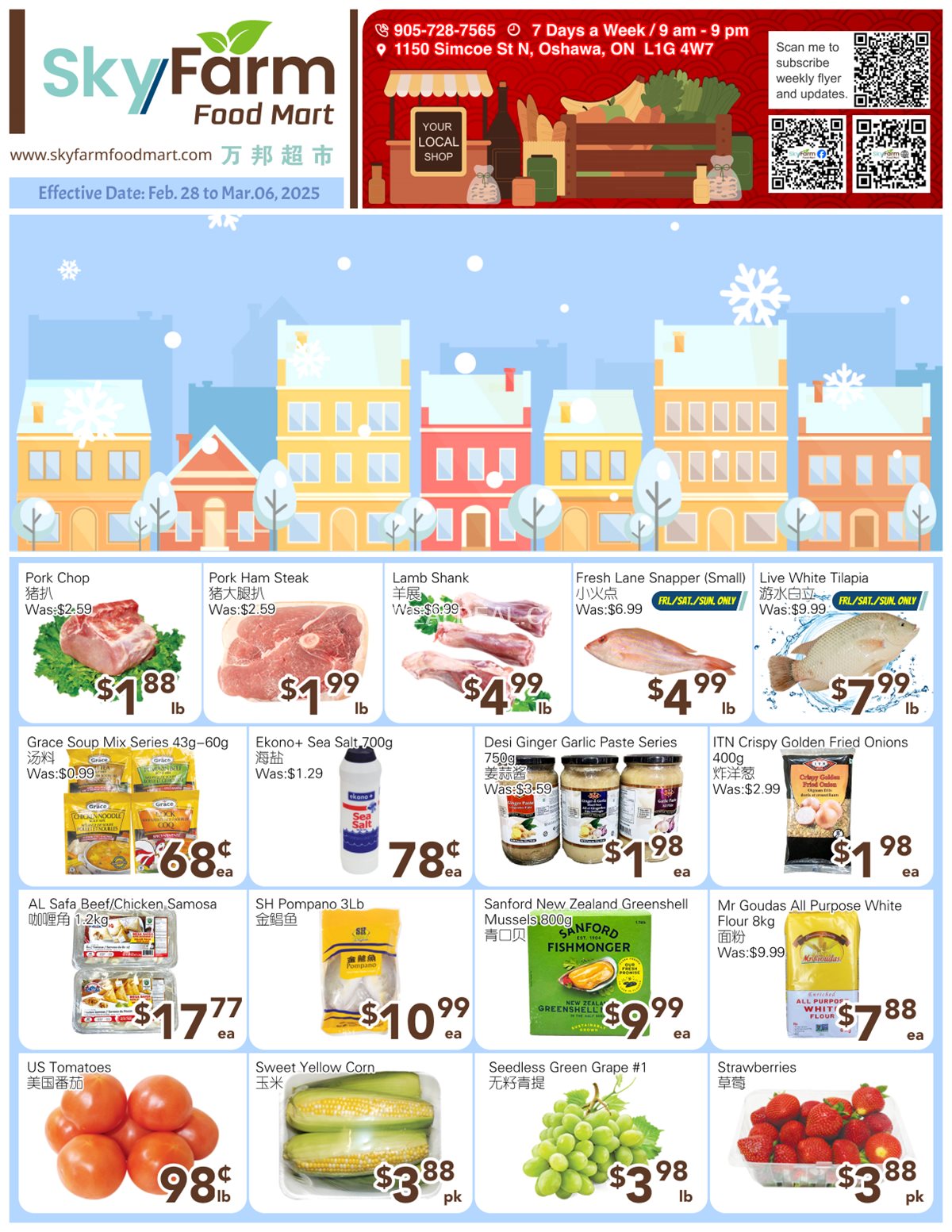 SkyFarm Food Mart Oshawa Weekly Flyer | Feb 28 to Mar 6, 2025 photo 1