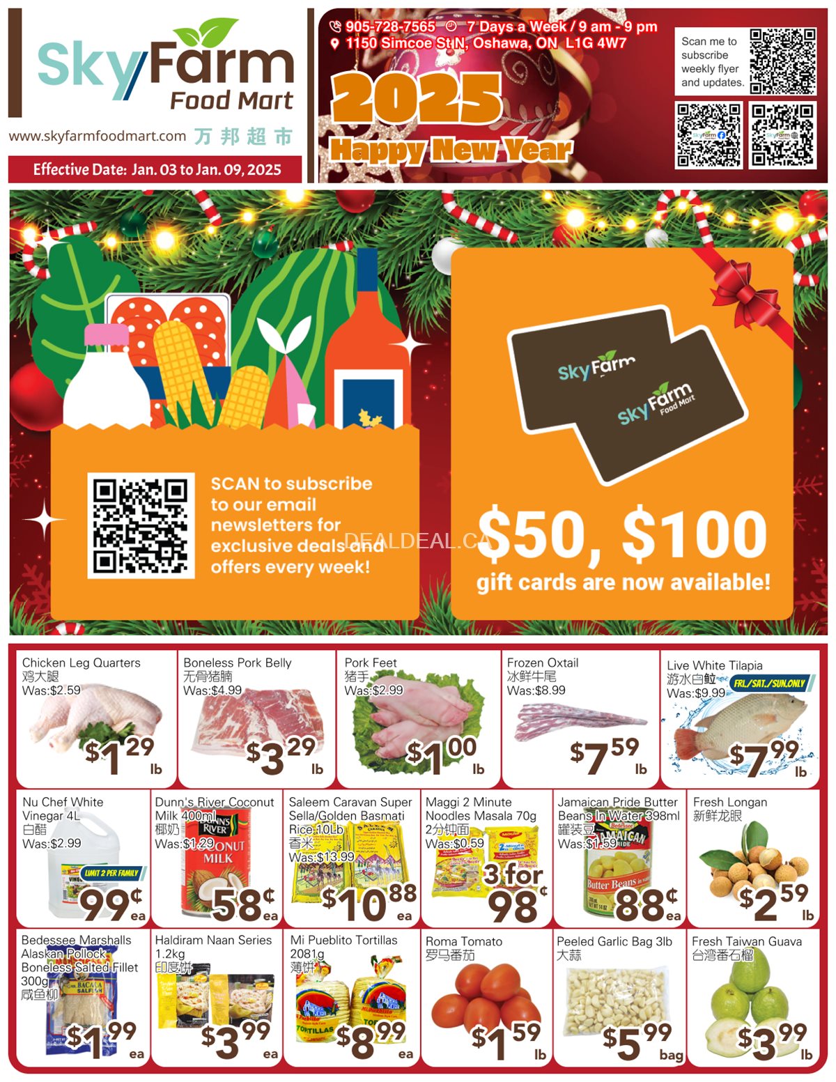 SkyFarm Food Mart Oshawa Weekly Flyer | Jan 03- Jan 09, 2025 photo 1