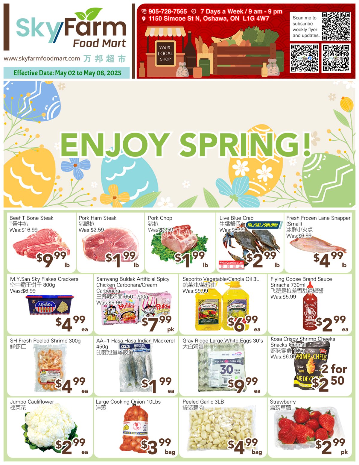 SkyFarm Food Mart Oshawa Weekly Flyer | May 02 to May 08,2025 photo 1