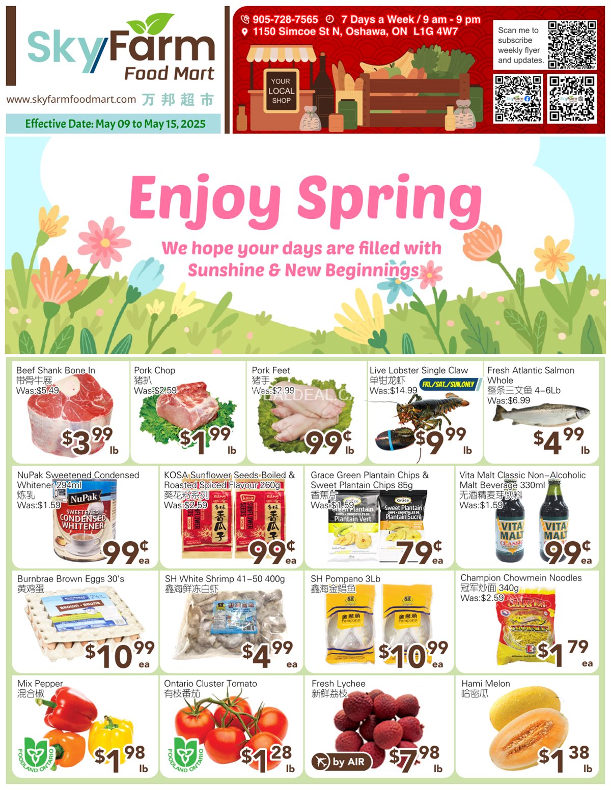 SkyFarm Food Mart Oshawa Weekly Flyer | May 09 to May 15,2025 photo 1