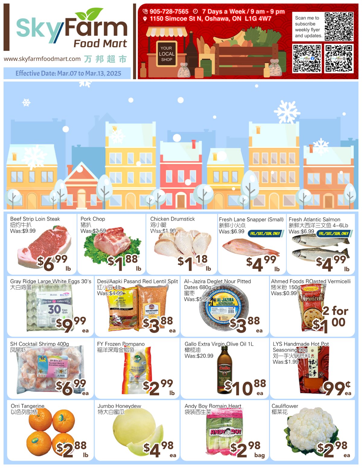 SkyFarm Food Mart Oshawa Weekly Flyer | Mr 7 - 13, 2025 photo 1