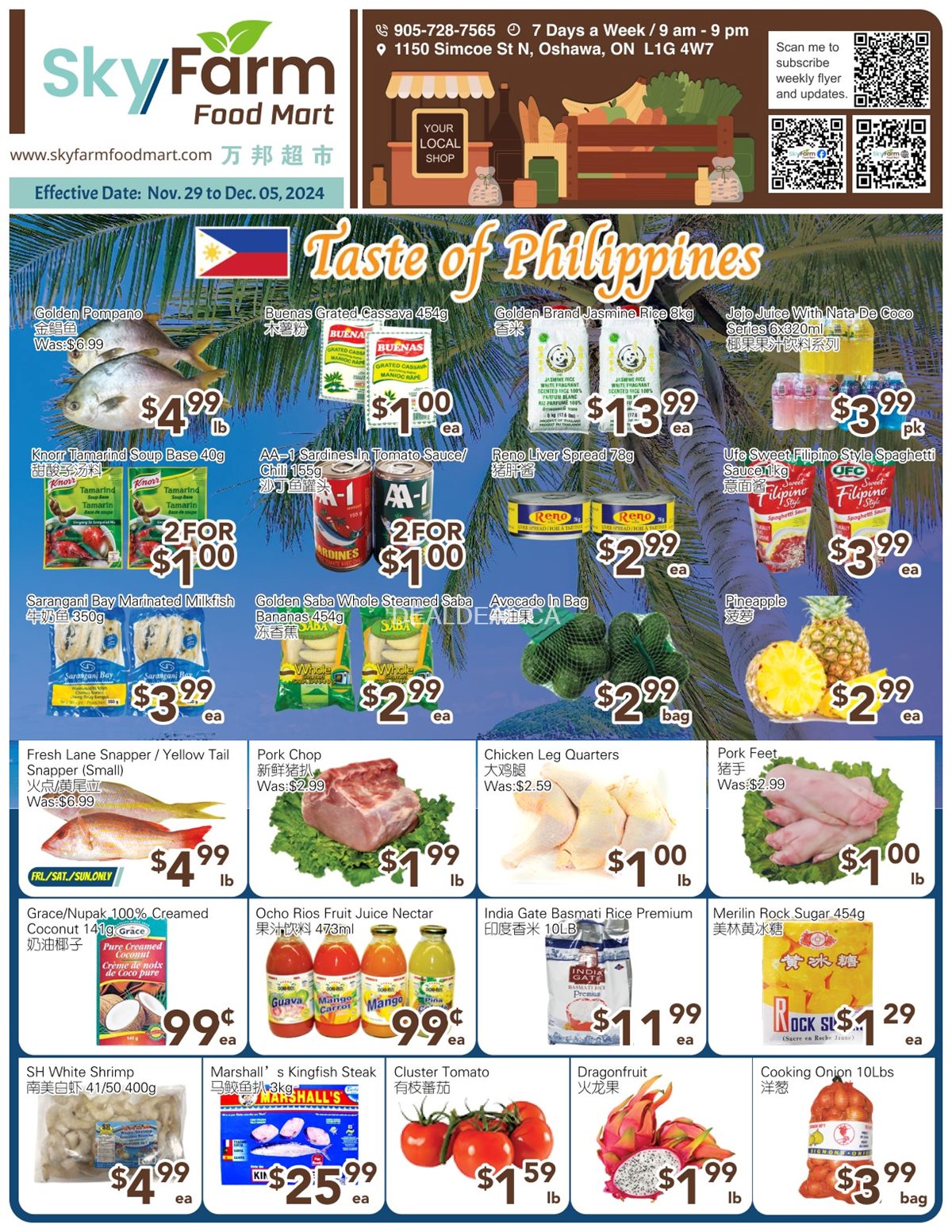 SkyFarm Food Mart Oshawa Weekly Flyer | Nov 29- Dec 05, 2024 photo 1