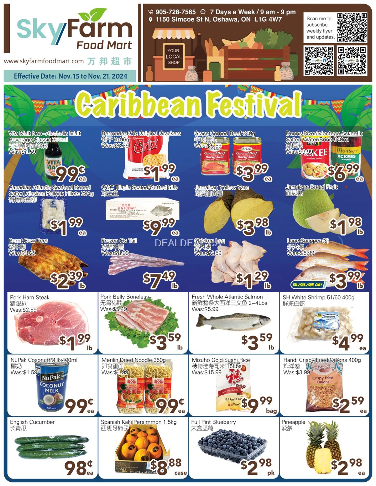 SkyFarm Food Mart Oshawa Weekly Flyer | November 15-21, 2024 photo 1