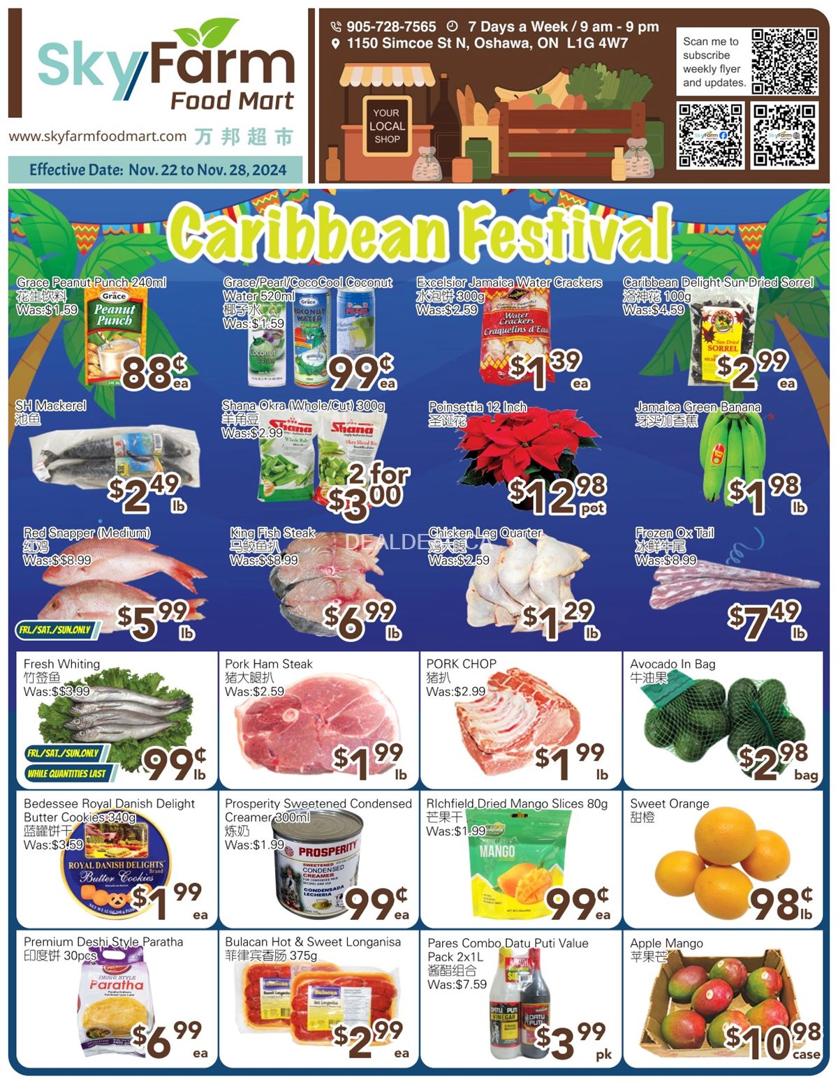 SkyFarm Food Mart Oshawa Weekly Flyer | November 22-28, 2024 photo 1