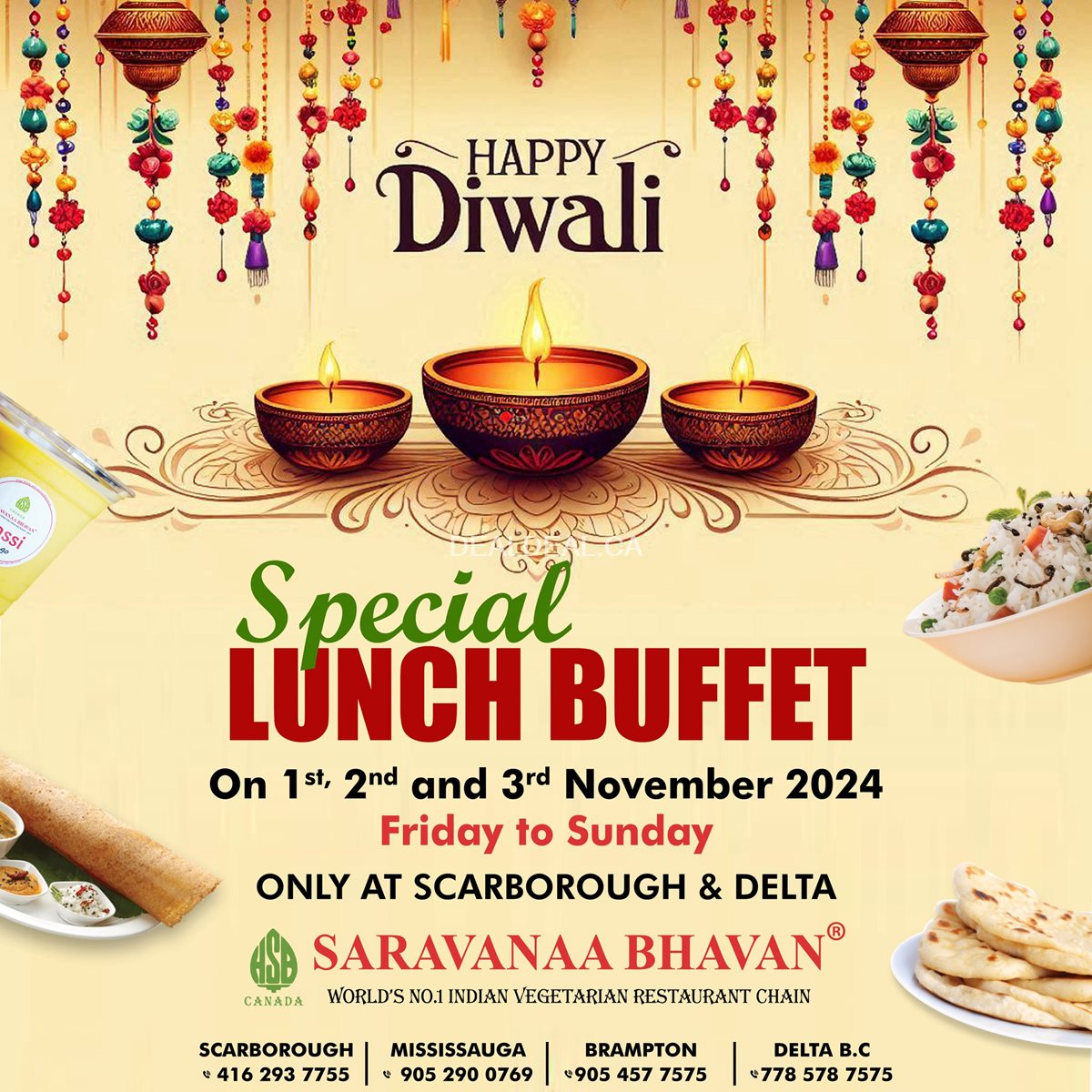 Special Diwali Lunch Buffet at Saravanaa Bhavan photo 1