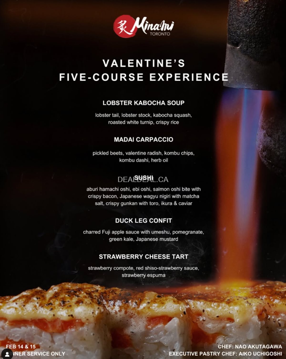 Valentine's Day Five course menu at Minami Toronto photo 1