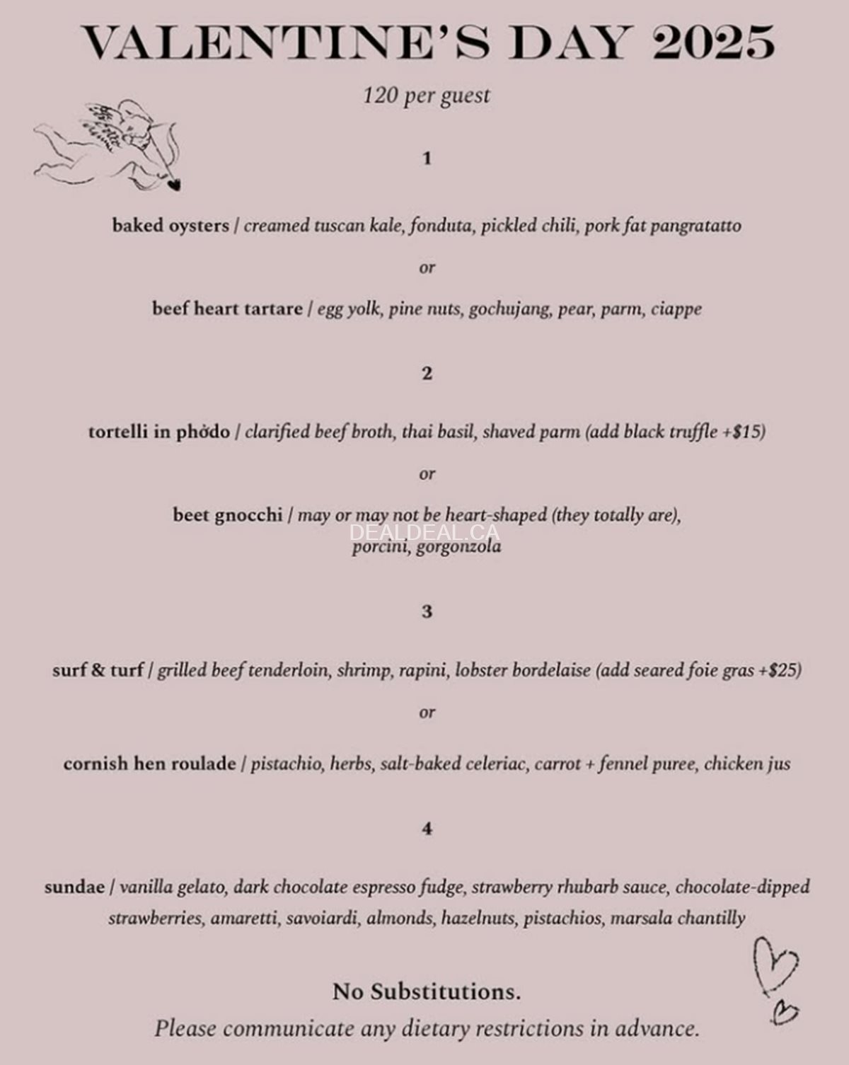 Valentine's Day Four Course special menu at Contrada photo 1