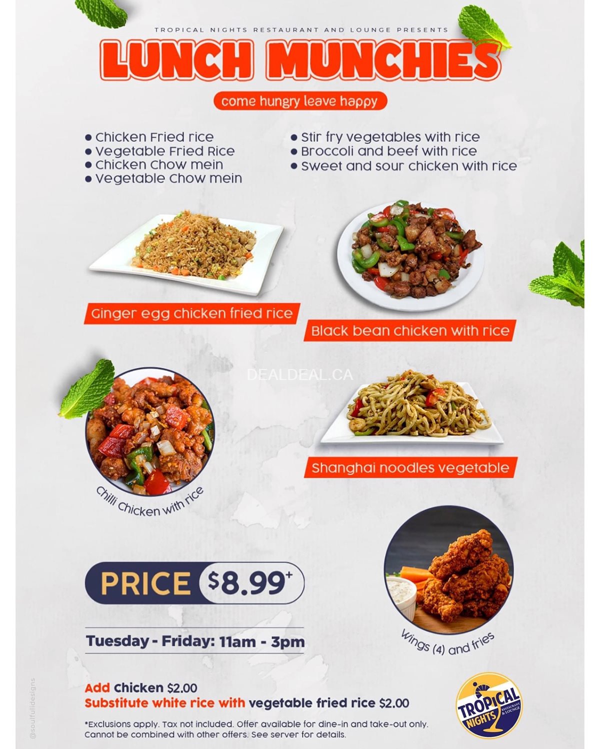 Lunch Special deal at Tropical Nights Restaurant Lounge photo 1