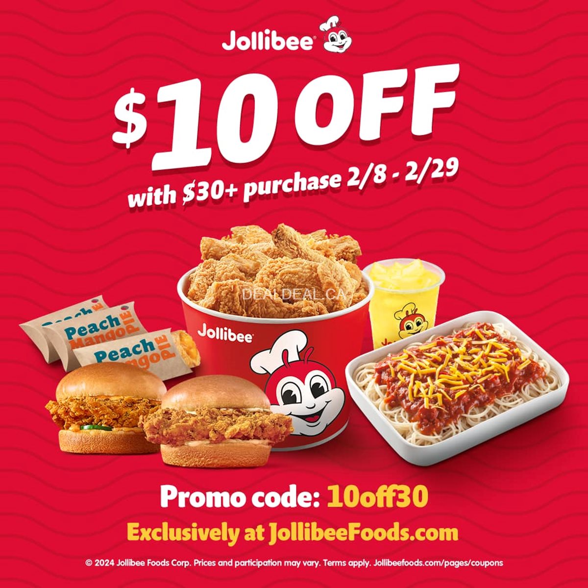 Save $10 on online orders over $30 atJollibee photo 1