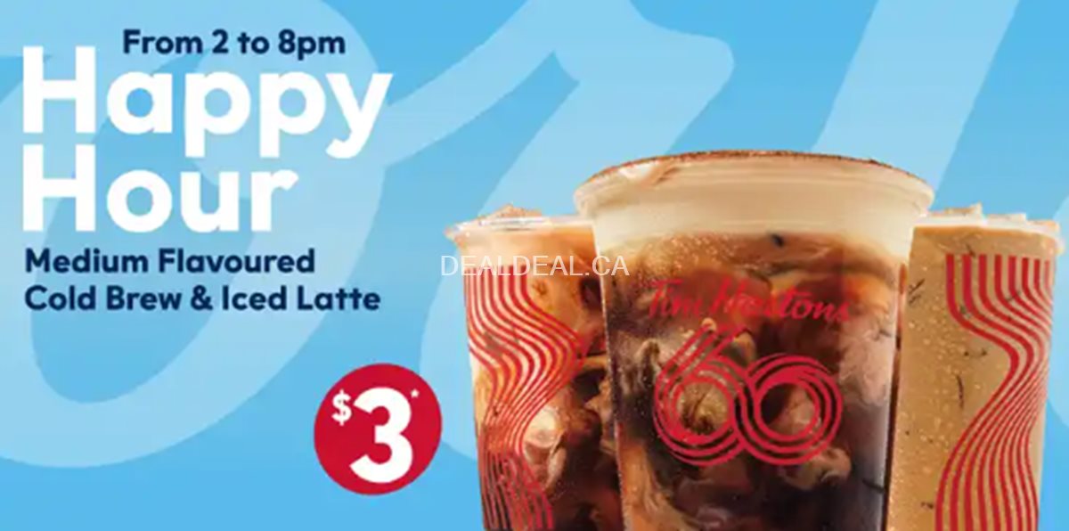 Get a Medium Flavoured Cold Brew or Iced Latte for $3 at Tim Hortons photo 1