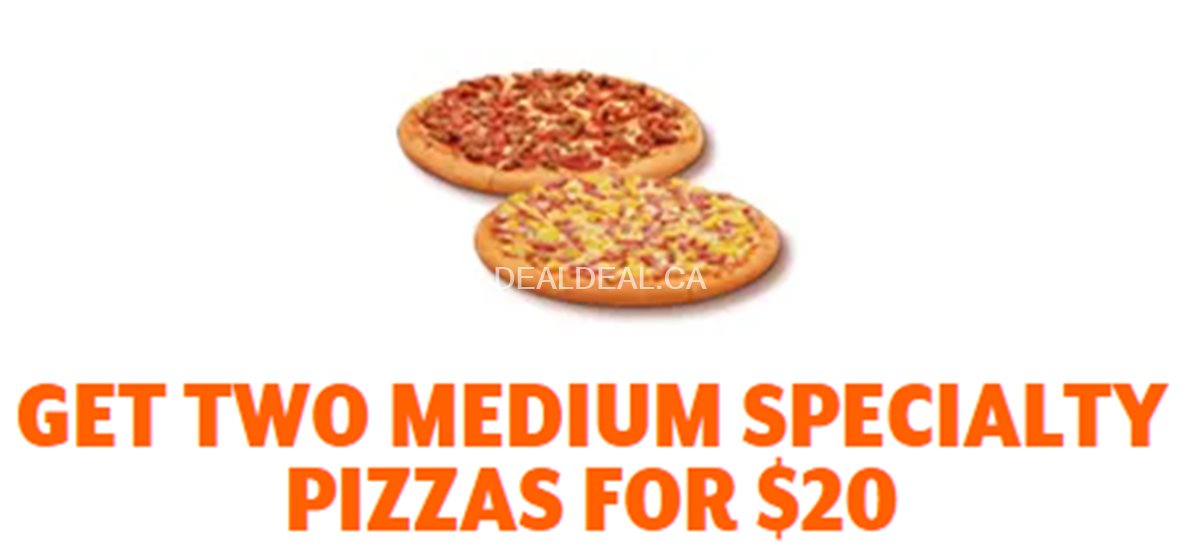 Get two medium specialty pizzas for $20 at Little Caesars