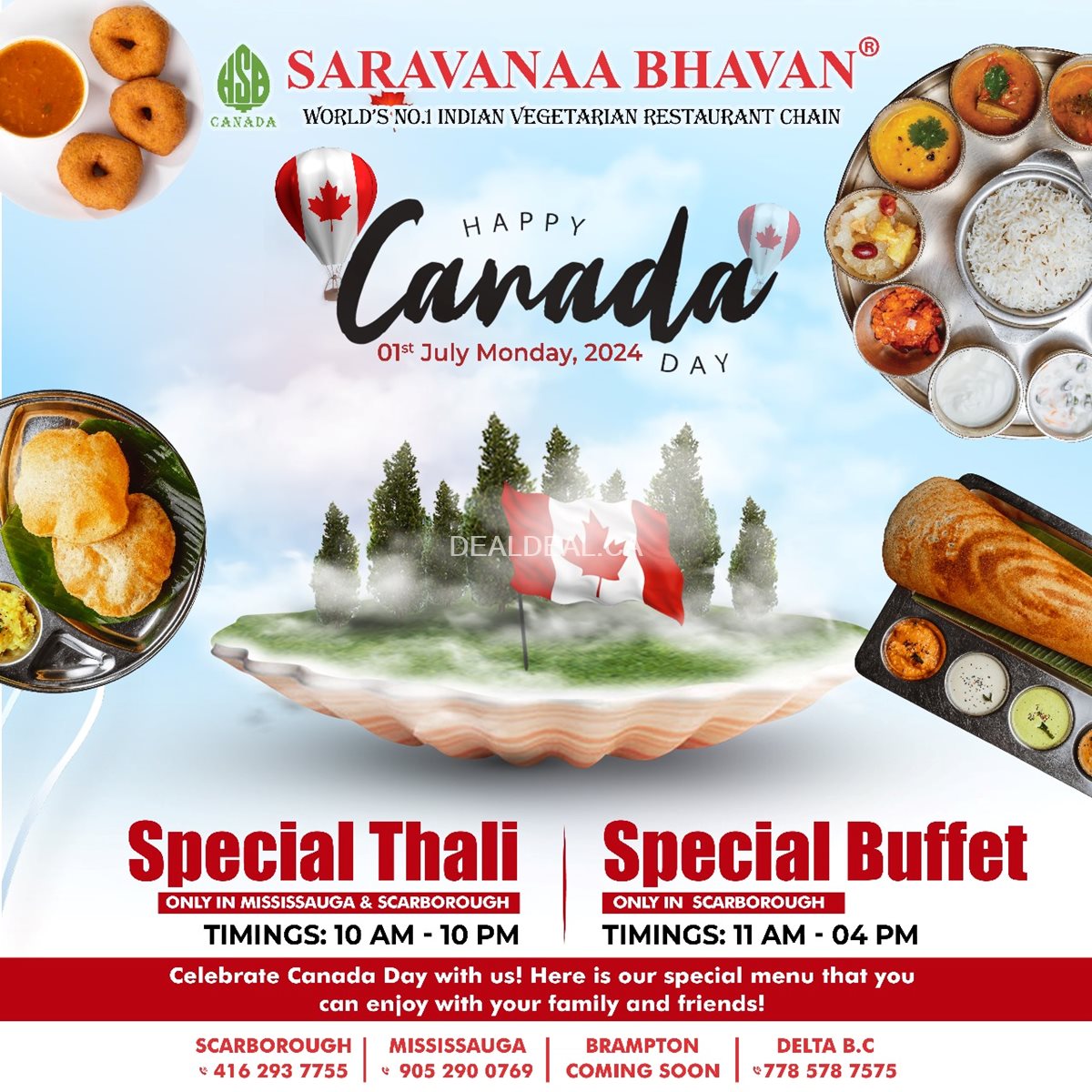 Celebrate Canada Day at Saravanaa Bhavan photo 1