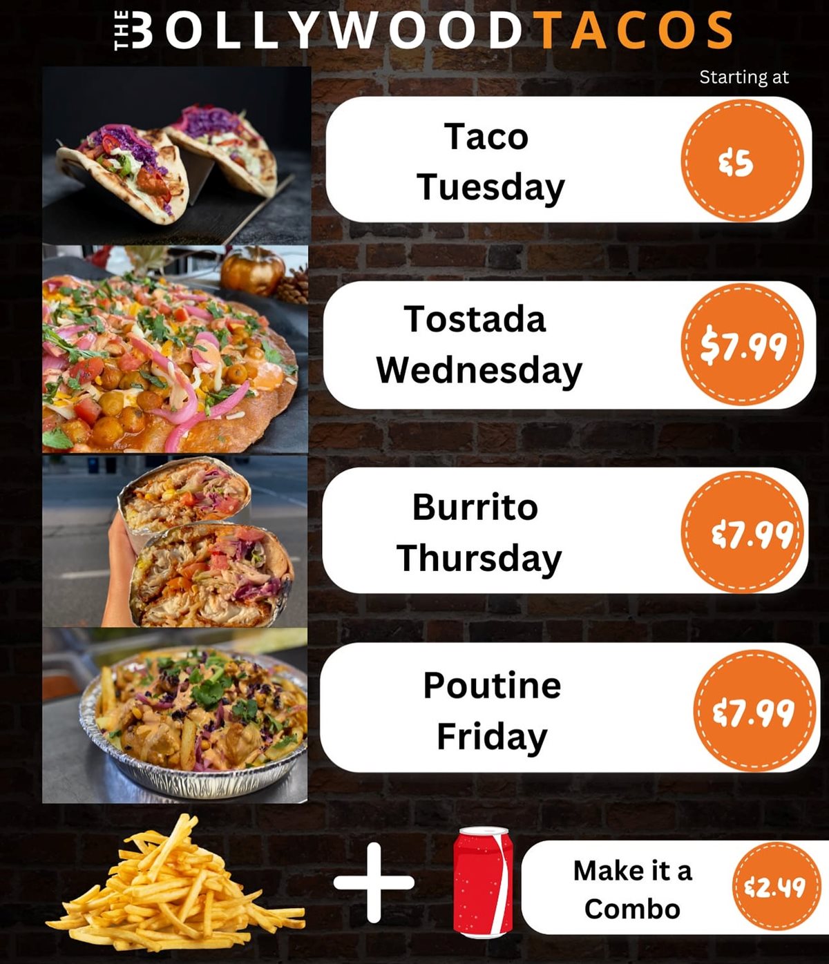 Daily Specials at The Bollywood Tacos photo 1
