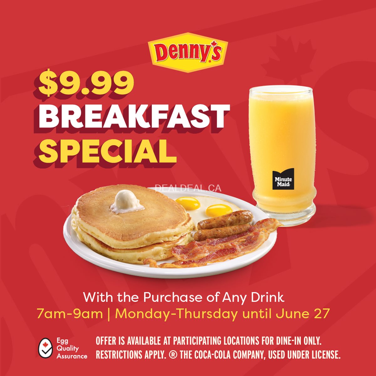 $9.99 breakfast special with the purchase of any drink at Denny's photo 1