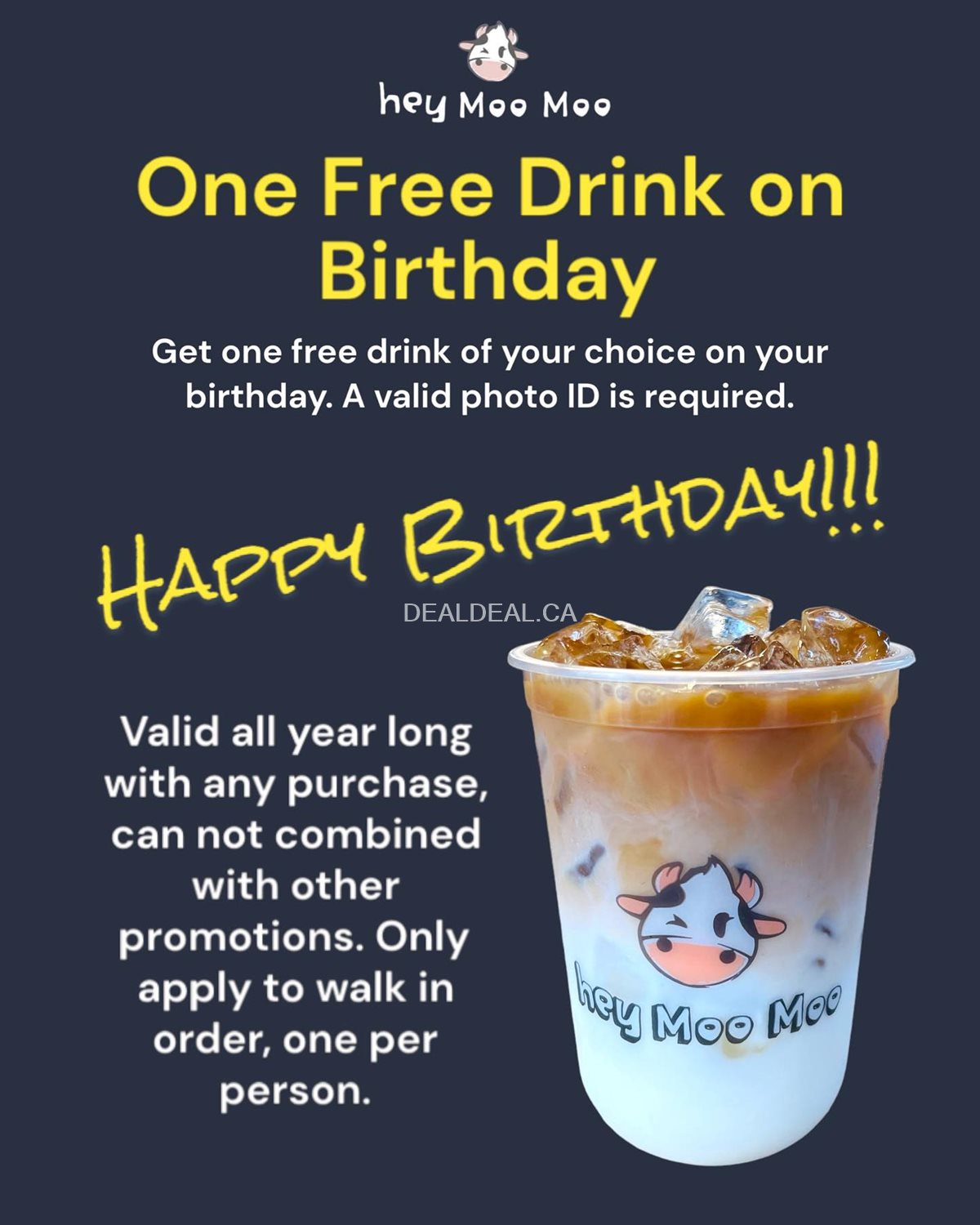 One Free Drink on Birthday at Hey Moo Moo Bay photo 1