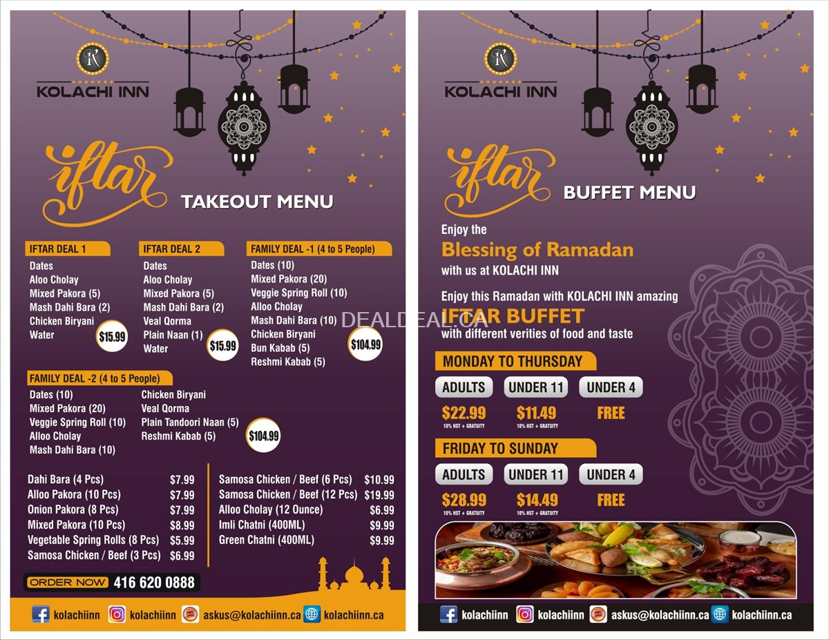 Join us this Ramadan for delicious takeout and Iftar buffet at Kolachi Inn restaurant photo 1