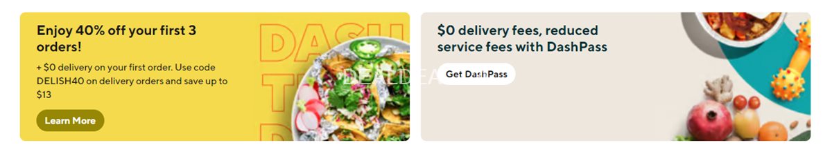 DoorDash Canada 40% discount Code and FREE Delivery