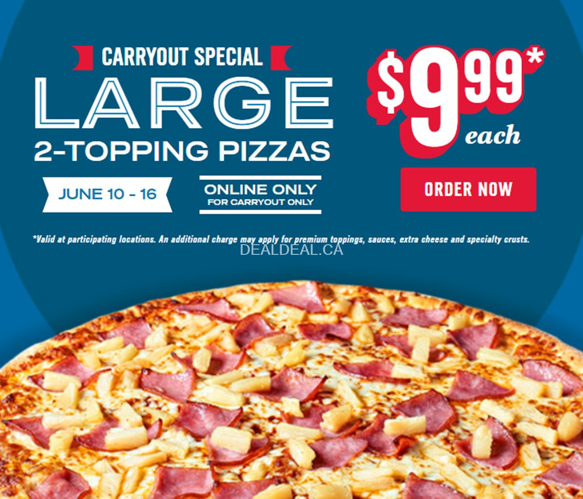 Large 2-topping pizzas for $9.99 at Domino's Pizza photo 1
