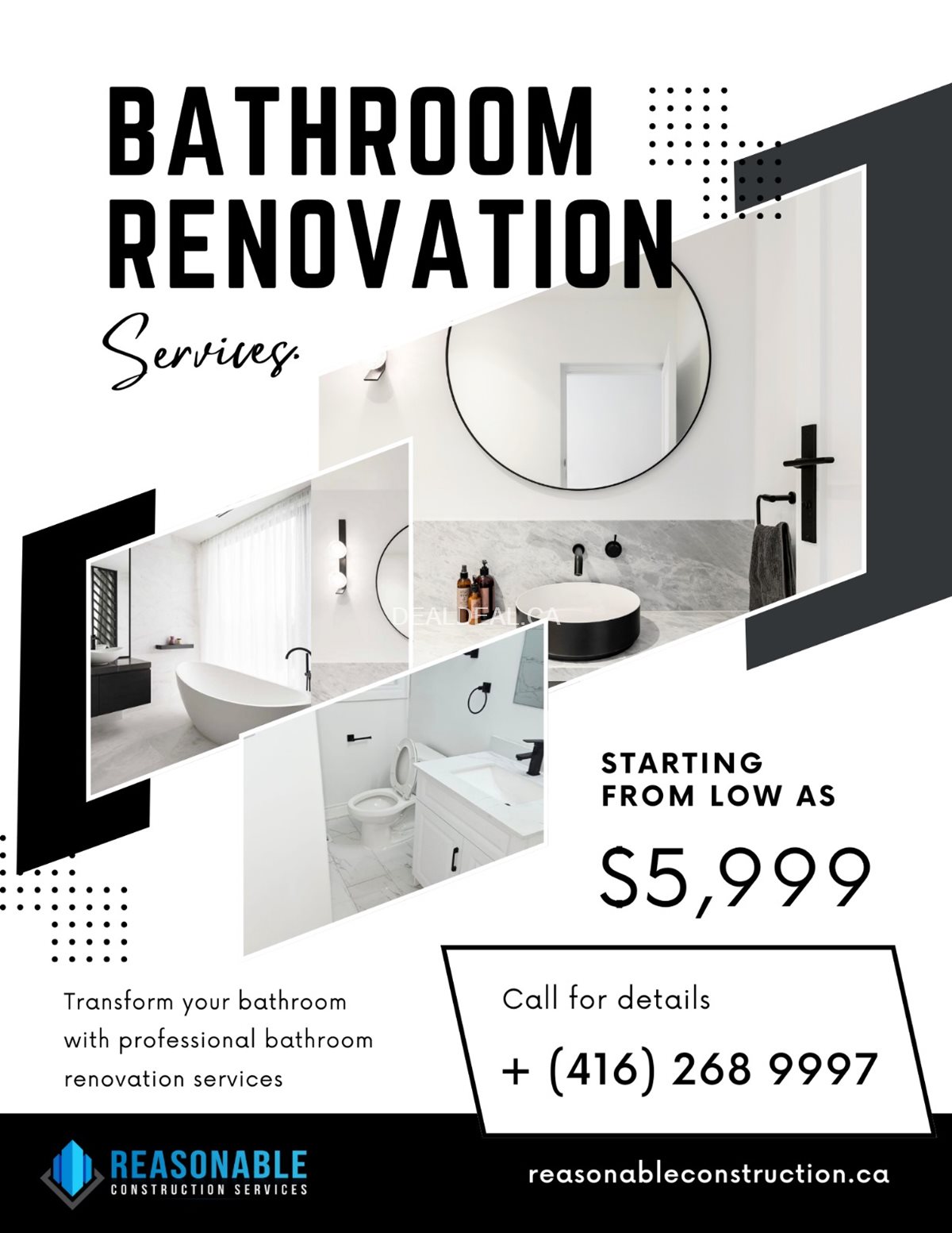 Bathroom Renovation Services at Reasonable Construction Services photo 1