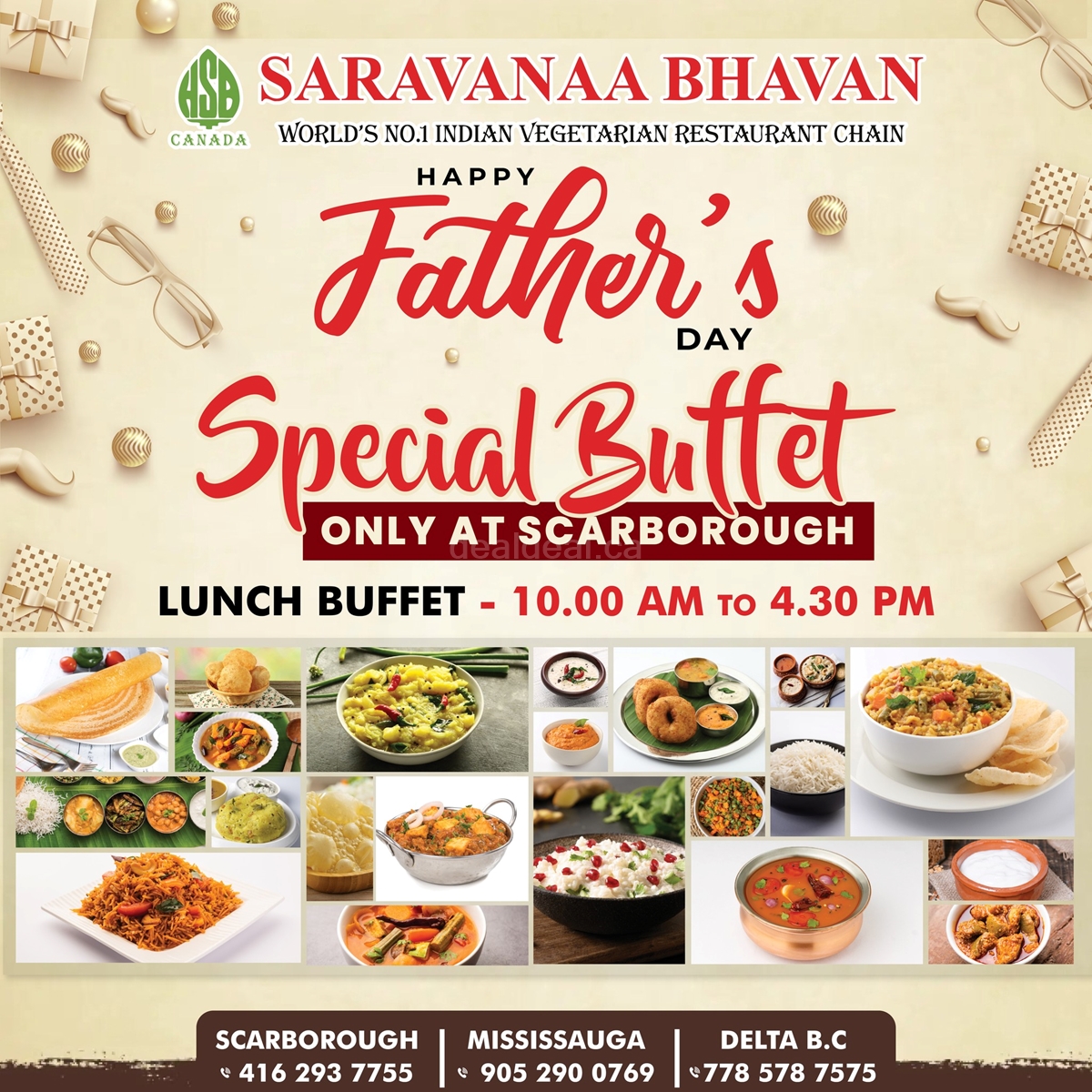 Father's Day Special Buffet at Saravanaa Bhavan photo 1